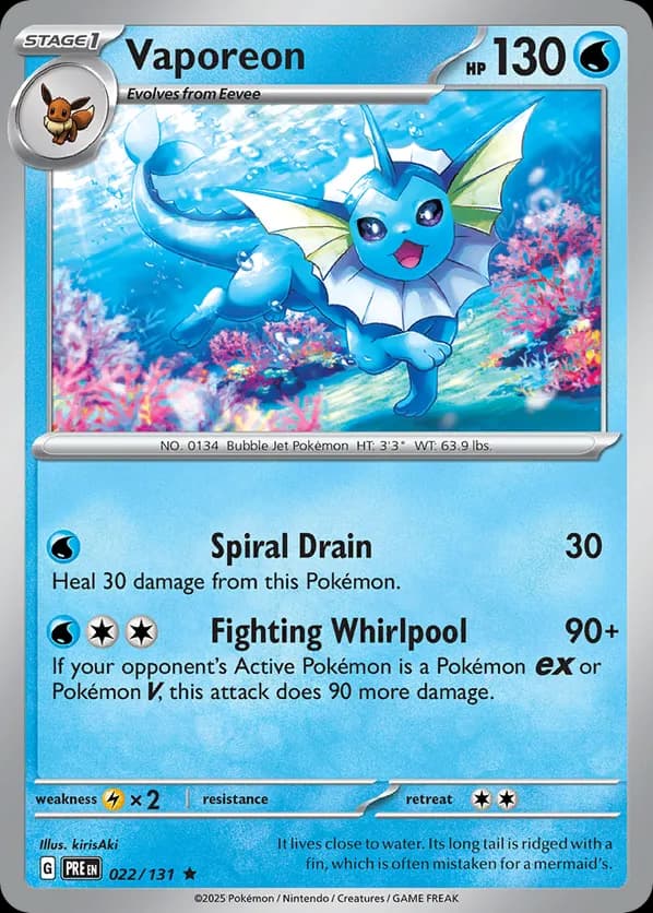 Vaporeon - 022/131 (Cosmos Holo)