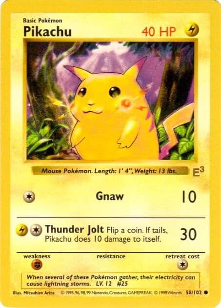 Pikachu - 58/102 (E3 Stamped with Red Cheeks)