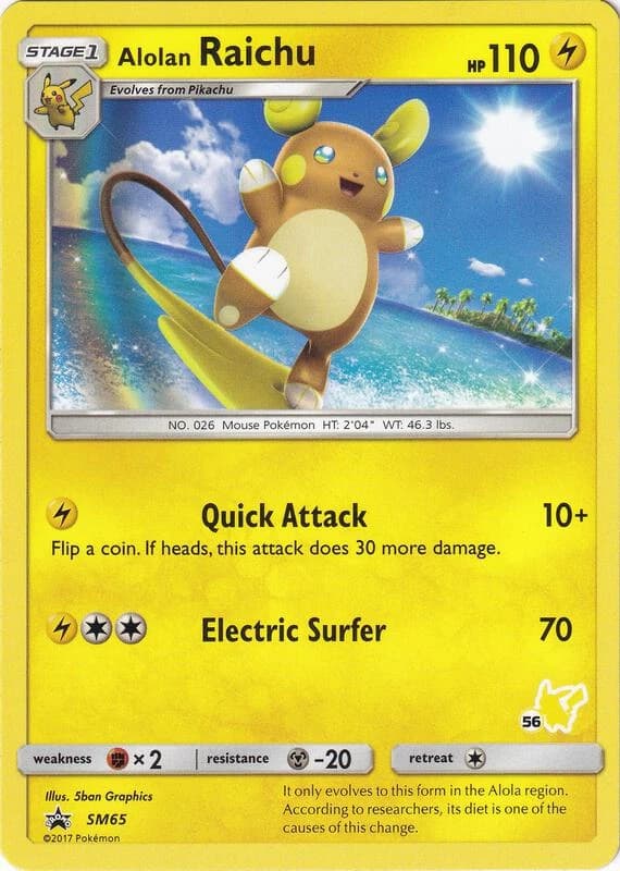 Alolan Raichu - SM65 (#56 Pikachu Stamped)
