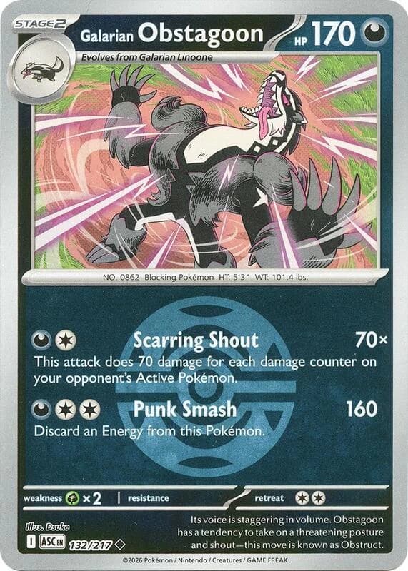 Galarian Obstagoon - 132/217 (Dusk Ball)