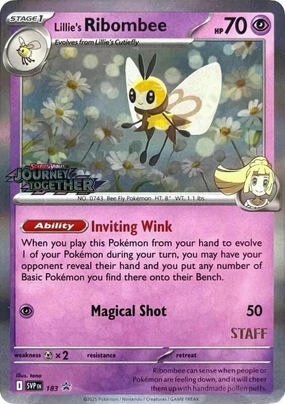 Lillie's Ribombee - 183 (Prerelease) [Staff]