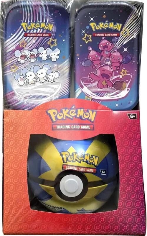 Retail Exclusive Pokemon Paldean Fates Mini Tins + Poke Ball Tin